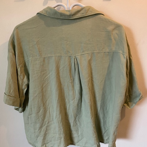 NWT Zara Linen Blend Crop Shirt - Picture 7 of 7
